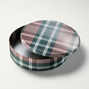 Hearth & Hand Traditional Plaid Christmas Gift Large Tin